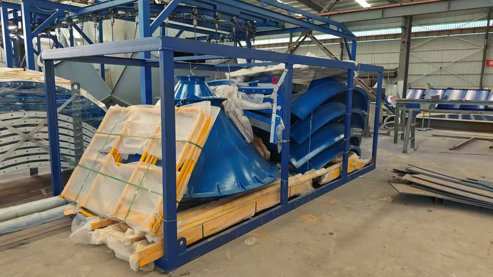 Batching plant parts packed in steel frame