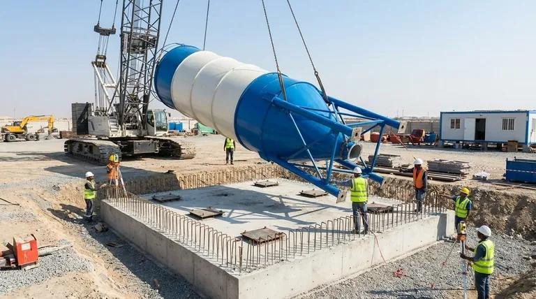 Bolted cement silo for concrete batching plant projects